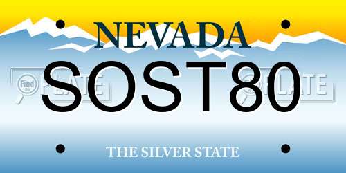 SOST80 Nevada License Plate
