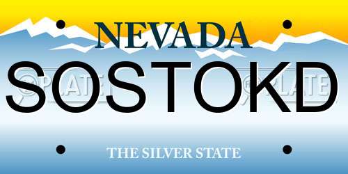 SOSTOKD Nevada License Plate