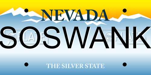 SOSWANK Nevada License Plate