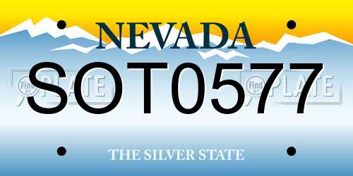 SOT0577 Nevada License Plate