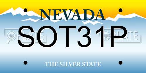 SOT31P Nevada License Plate