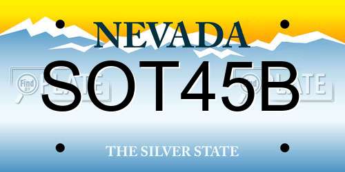 SOT45B Nevada License Plate