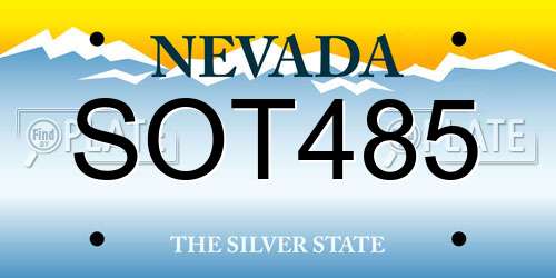SOT485 Nevada License Plate
