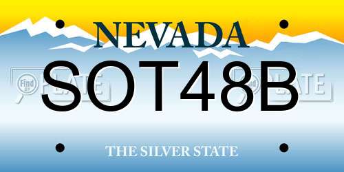 SOT48B Nevada License Plate