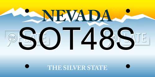 SOT48S Nevada License Plate