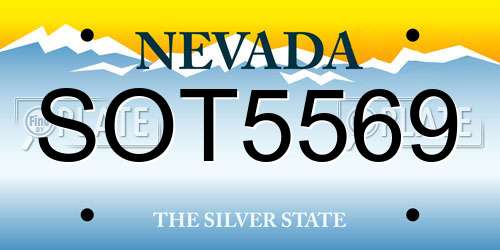 SOT5569 Nevada License Plate