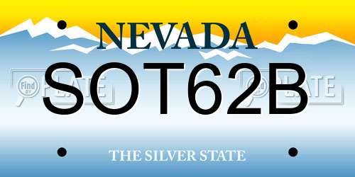 SOT62B Nevada License Plate
