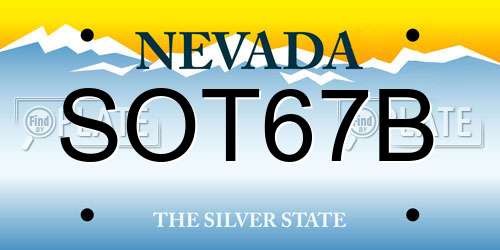 SOT67B Nevada License Plate