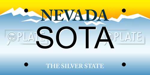SOTA Nevada License Plate