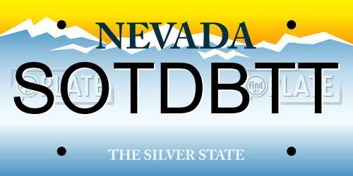 SOTDBTT Nevada License Plate