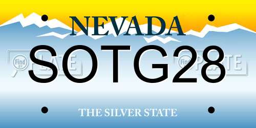 SOTG28 Nevada License Plate