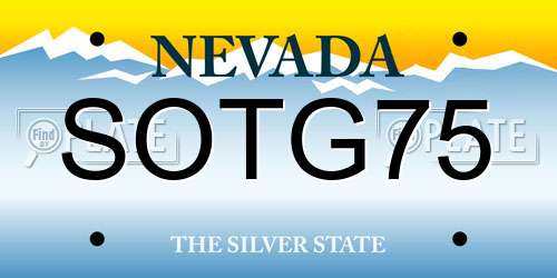 SOTG75 Nevada License Plate
