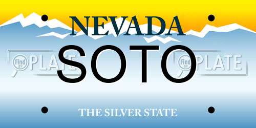 SOTO Nevada License Plate