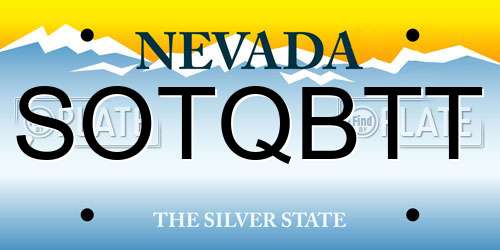SOTQBTT Nevada License Plate