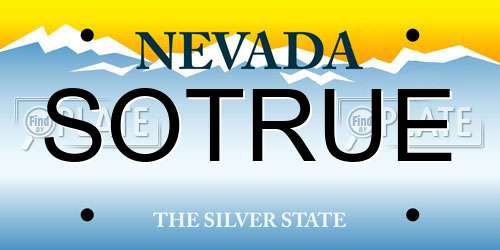 SOTRUE Nevada License Plate