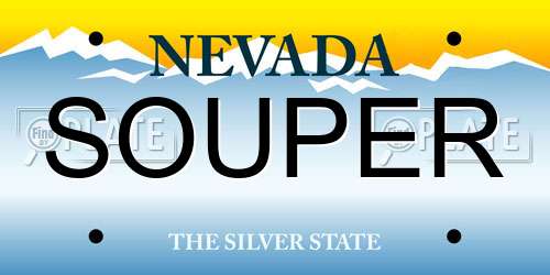 SOUPER Nevada License Plate