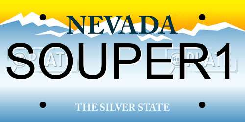 SOUPER1 Nevada License Plate