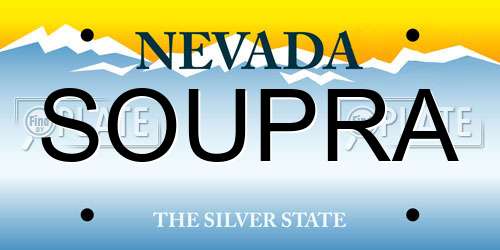 SOUPRA Nevada License Plate