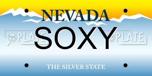 SOXY Nevada License Plate