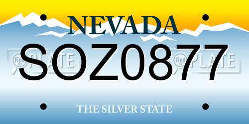 SOZ0877 Nevada License Plate
