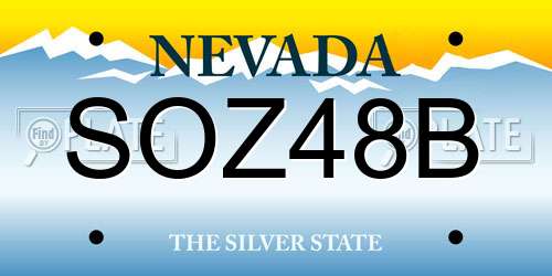 SOZ48B Nevada License Plate