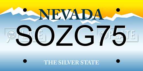 SOZG75 Nevada License Plate