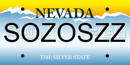 SOZOSZZ Nevada License Plate