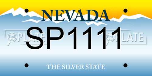 SP1111 Nevada License Plate