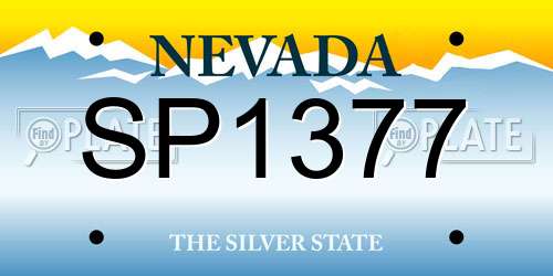 SP1377 Nevada License Plate