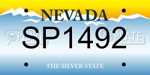SP1492 Nevada License Plate
