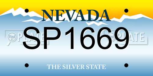 SP1669 Nevada License Plate