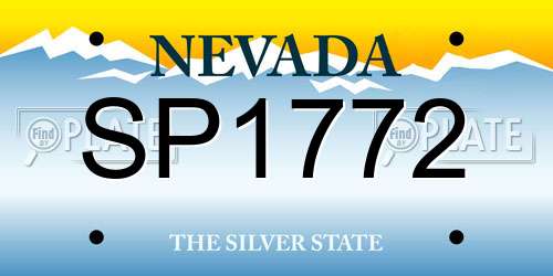 SP1772 Nevada License Plate