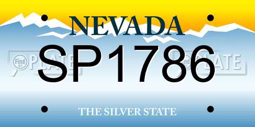 SP1786 Nevada License Plate