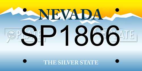 SP1866 Nevada License Plate