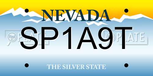 SP1A9T Nevada License Plate