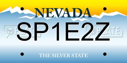 SP1E2Z Nevada License Plate