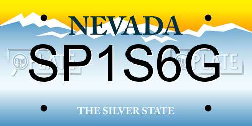 SP1S6G Nevada License Plate