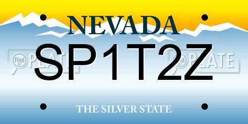 SP1T2Z Nevada License Plate