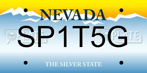 SP1T5G Nevada License Plate