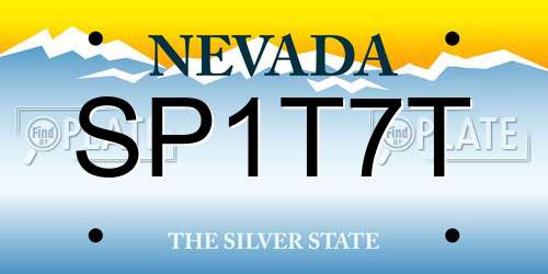 SP1T7T Nevada License Plate