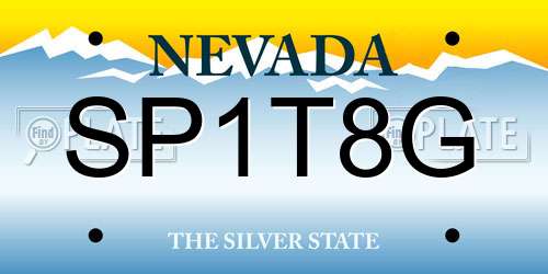 SP1T8G Nevada License Plate