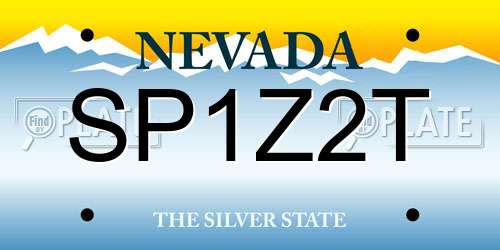 SP1Z2T Nevada License Plate
