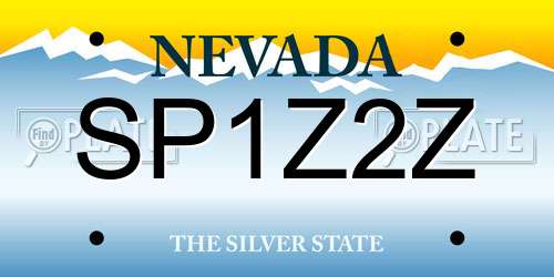 SP1Z2Z Nevada License Plate