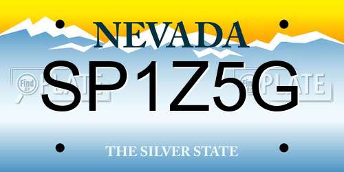 SP1Z5G Nevada License Plate