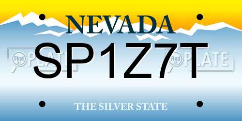 SP1Z7T Nevada License Plate