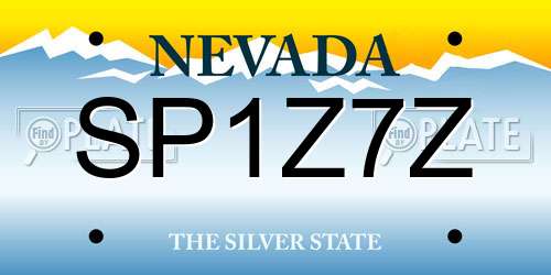 SP1Z7Z Nevada License Plate