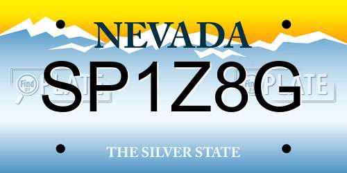 SP1Z8G Nevada License Plate