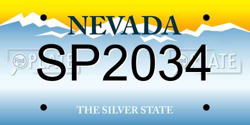 SP2034 Nevada License Plate