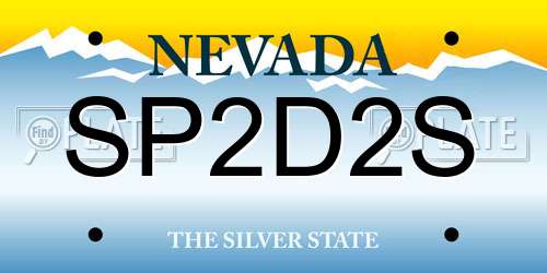 SP2D2S Nevada License Plate