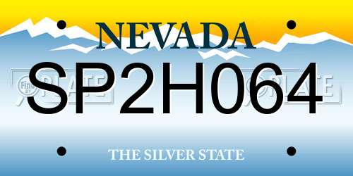 SP2H064 Nevada License Plate